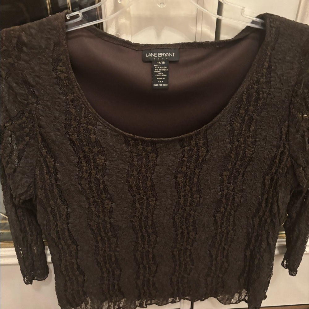Lane Bryant Dark Brown Top